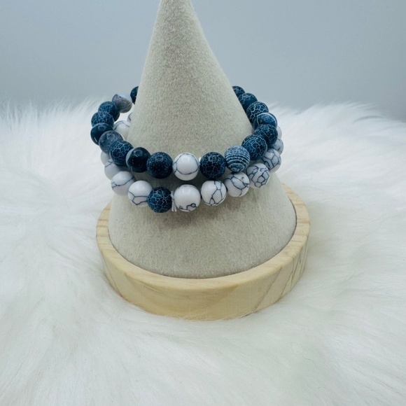 Duo Marble Ceramic Beaded Bracelet - Small wrists - Picture 4 of 6